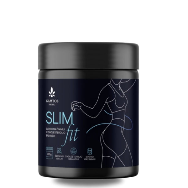 SLIM FIT, braškių skonio skaidulinis mišinys, 225 g