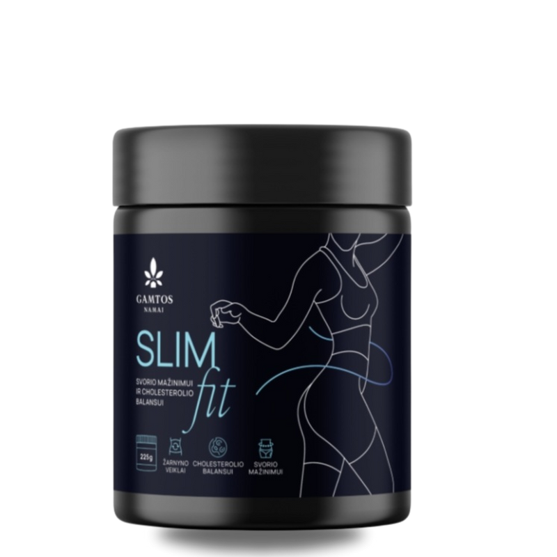 SLIM FIT, braškių skonio skaidulinis mišinys, 225 g